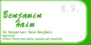 benjamin haim business card
